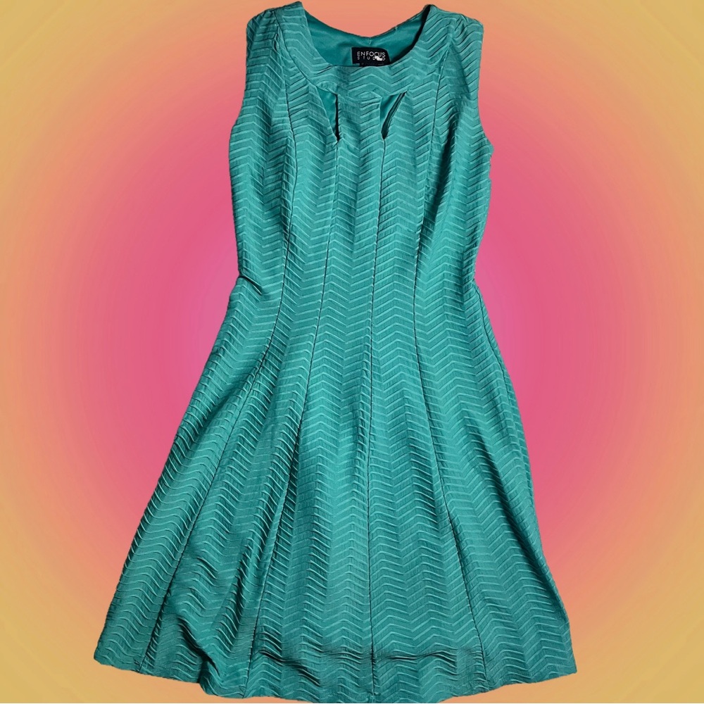 Enfocus Studio Women’s size 4 Green/Teal sleeveless dress
